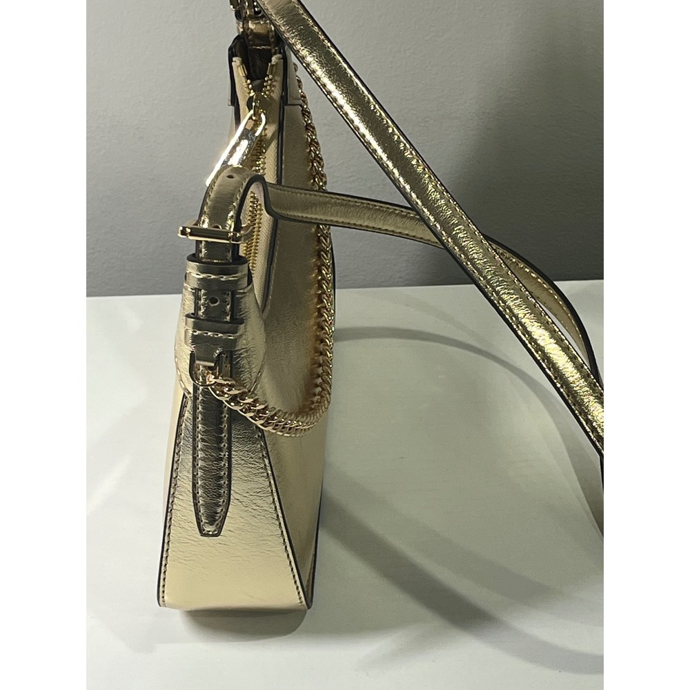 NEW Michael Kors Jet Set Small Pouchette Crossbody Bag Metallic Gold 35S2G7ZC5M - Picture 8 of 10